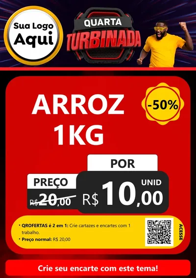 Modelo de Cartaz para Cartaz A4 Vertical com o tema Quarta Turbinada para Supermercado