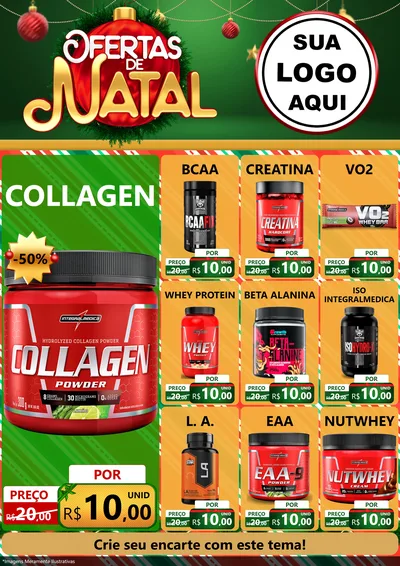 Modelo de Encarte para Encarte A4 Vertical com o tema Ofertas de Natal para Suplementos alimentares
