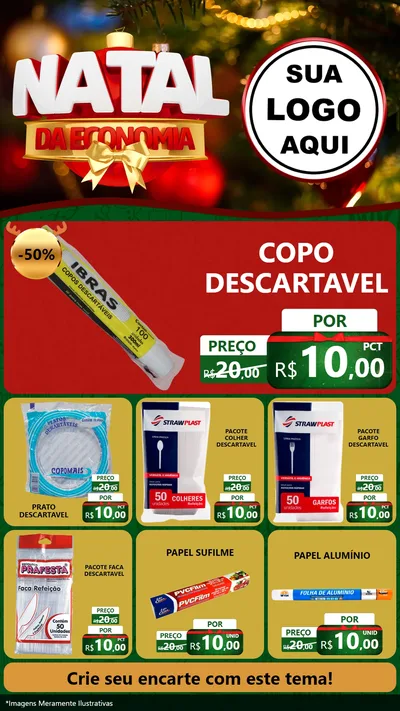 Modelo de Rede Social para Stories com o tema Natal da Economia para Embalagens