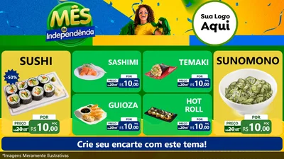 Modelo de TV para TV Horizontal com o tema Mês da Independência para Comida japonesa