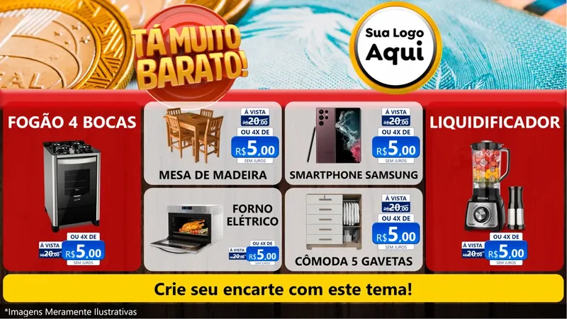 Modelo de TV para TV Horizontal com o tema Está Muito Barato para Móveis e Eletro