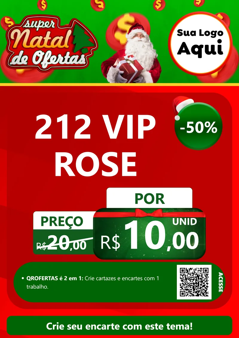 Modelo de Cartaz para Cartaz A4 Vertical com o tema Super Natal de Ofertas para Perfumes