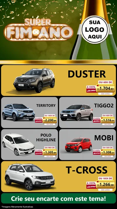 Modelo de TV para TV Vertical com o tema Super Fim de Ano para Concessionaria de Carros