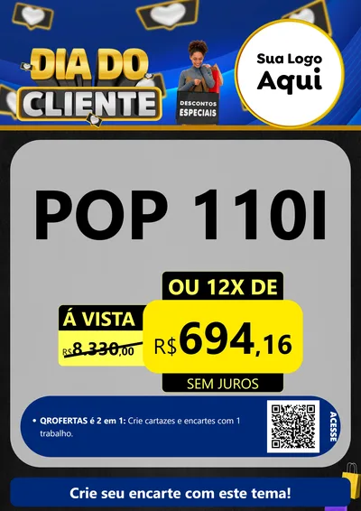 Modelo de Cartaz para Cartaz A4 Vertical com o tema Dia Do Cliente para Concessionaria de Motos