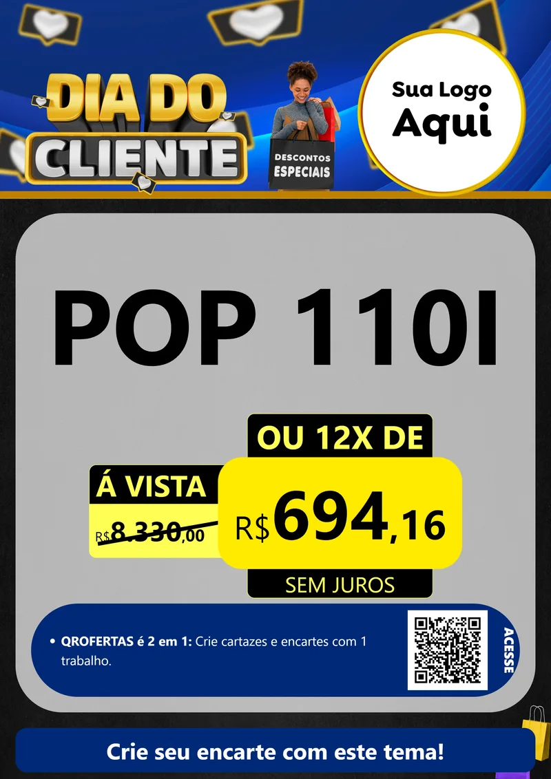 Modelo de Cartaz para Cartaz A4 Vertical com o tema Dia Do Cliente para Concessionaria de Motos
