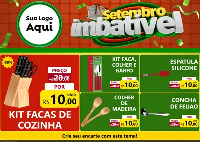 Modelo de Encarte para Encarte A4 Horizontal com o tema Setembro Imbatível para Utilidades Domésticas