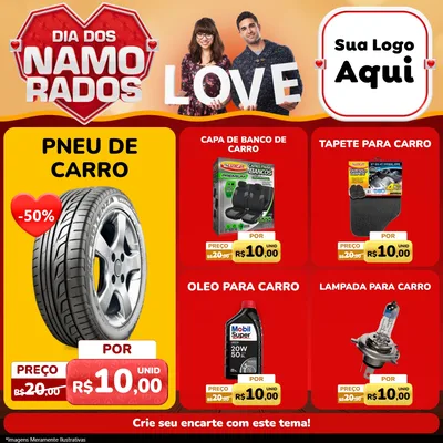 Modelo de Rede Social para Feed Facebook com o tema Dia dos Namorados para Auto peças