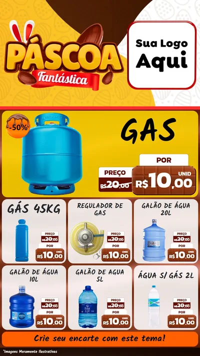 Modelo de Rede Social para Stories com o tema Páscoa Fantástica para Água e gás