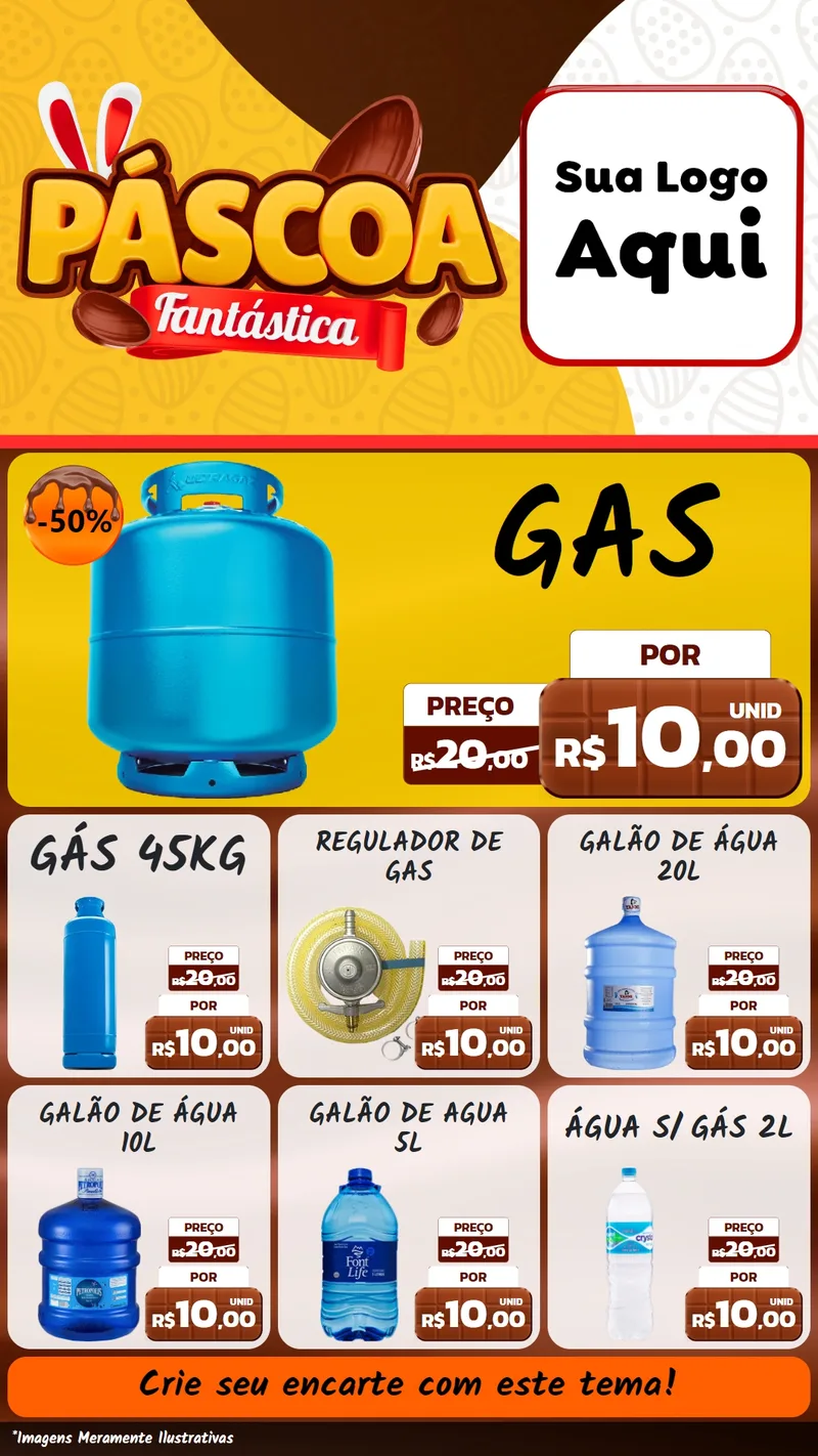 Modelo de Rede Social para Stories com o tema Páscoa Fantástica para Água e gás