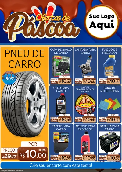 Modelo de Encarte para Encarte A4 Vertical com o tema Ofertas de Páscoa para Auto peças