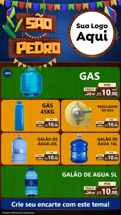Modelo de TV para TV Vertical com o tema São Pedro para Água e gás