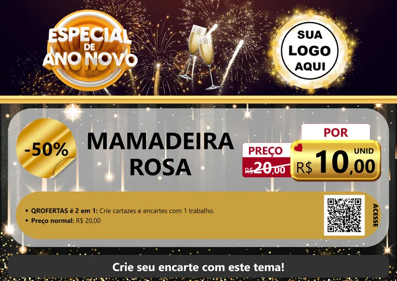 Modelo de Cartaz para Cartaz A4 Horizontal com o tema Especial de Ano Novo para Bebês