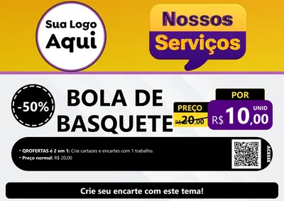 Modelo de Cartaz para Cartaz A4 Horizontal com o tema Nossos Serviços para Artigos Esportivos