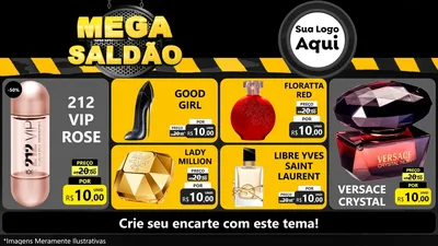 Modelo de TV para TV Horizontal com o tema Mega Saldão para Perfumes