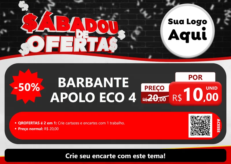 Modelo de Cartaz para Cartaz A4 Horizontal com o tema Sabadou de Ofertas para Armarinho e Aviamentos