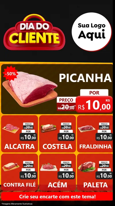 Modelo de Rede Social para Stories com o tema Dia do Cliente para Açougue