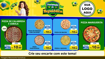 Modelo de TV para TV Horizontal com o tema Proclamação da República para Pizzaria