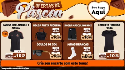 Modelo de TV para TV Horizontal com o tema Ofertas de Páscoa para Roupas e acessórios