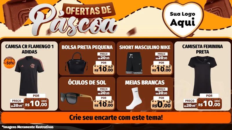 Modelo de TV para TV Horizontal com o tema Ofertas de Páscoa para Roupas e acessórios