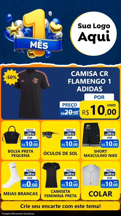 Modelo de Rede Social para Stories com o tema Um Mês de Aniversário para Roupas e acessórios
