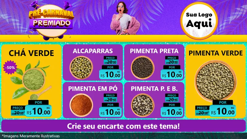 Modelo de TV para TV Horizontal com o tema Pré-Carnaval Premiado para Produtos Naturais
