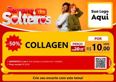 Modelo de Cartaz para Cartaz A4 Horizontal com o tema Semana dos Solteiros para Suplementos alimentares