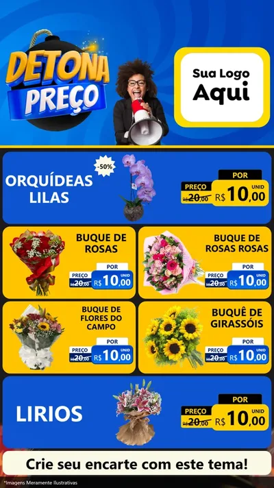 Modelo de TV para TV Vertical com o tema Detona Preços para Floricultura e jardim