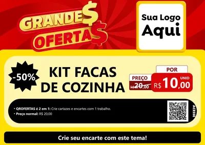 Modelo de Cartaz para Cartaz A4 Horizontal com o tema Grandes Ofertas para Utilidades Domésticas