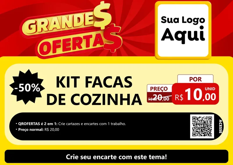 Modelo de Cartaz para Cartaz A4 Horizontal com o tema Grandes Ofertas para Utilidades Domésticas