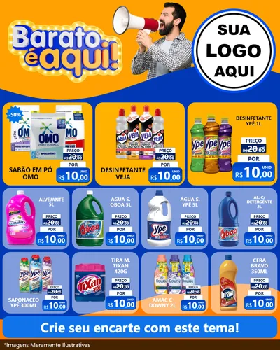Modelo de Rede Social para Feed Instagram com o tema Barato é aqui para Produtos de Limpeza