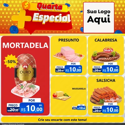 Modelo de Rede Social para Feed Facebook com o tema Quarta Mais Especial para Frios e Laticínios