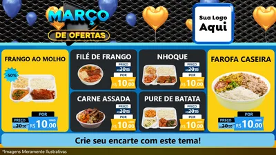 Modelo de TV para TV Horizontal com o tema Março de Ofertas para Restaurante