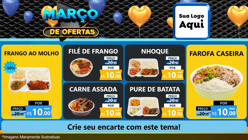 Modelo de TV para TV Horizontal com o tema Março de Ofertas para Restaurante