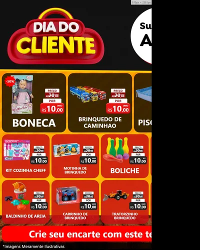 Modelo de Rede Social para Feed Instagram com o tema Dia do Cliente para Brinquedos
