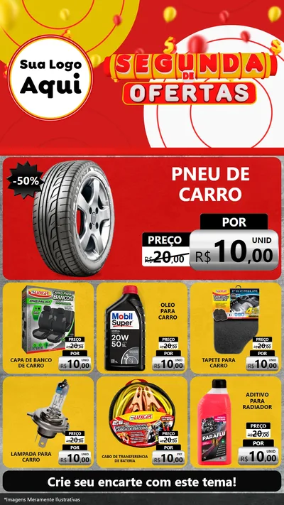 Modelo de Rede Social para Stories com o tema Segunda de Ofertas para Auto peças
