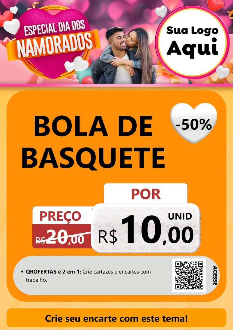 Modelo de Cartaz para Cartaz A4 Vertical com o tema Especial Dia dos Namorados para Artigos Esportivos