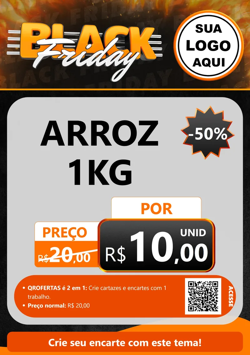 Modelo de Cartaz para Cartaz A4 Vertical com o tema Black Friday para Supermercado