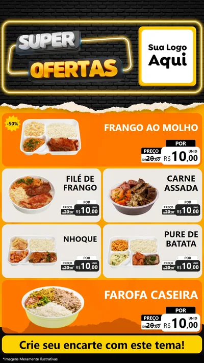 Modelo de TV para TV Vertical com o tema Super Ofertas para Restaurante