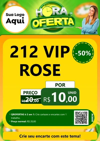 Modelo de Cartaz para Cartaz A4 Vertical com o tema Hora da Oferta para Perfumes