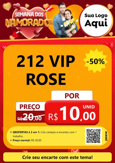 Modelo de Cartaz para Cartaz A4 Vertical com o tema Semana dos Namorados para Perfumes