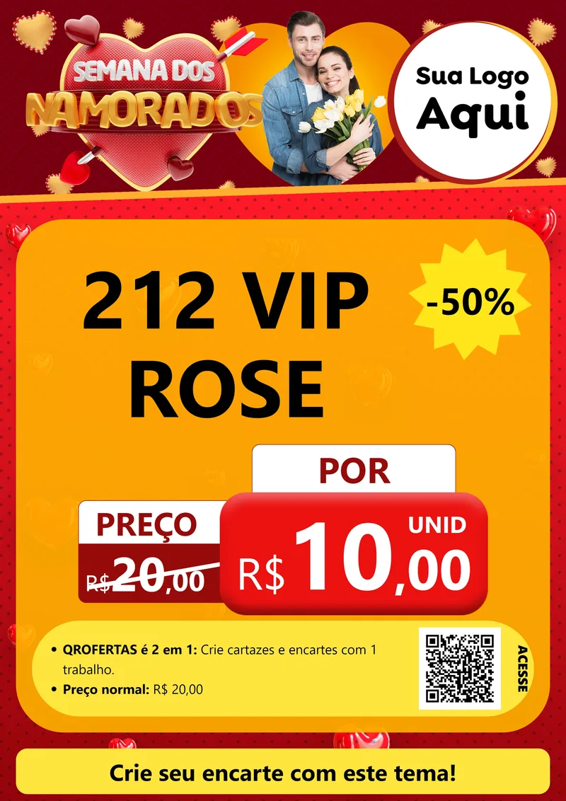 Modelo de Cartaz para Cartaz A4 Vertical com o tema Semana dos Namorados para Perfumes