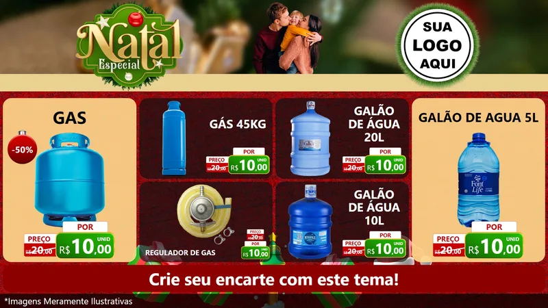 Modelo de TV para TV Horizontal com o tema Natal Especial para Água e gás