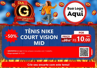 Modelo de Cartaz para Cartaz A4 Horizontal com o tema Dia G - O Dia Mais Barato Do Mês para Calçados