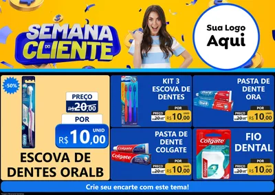 Modelo de Encarte para Encarte A4 Horizontal com o tema Semana do Cliente para Higiene Pessoal