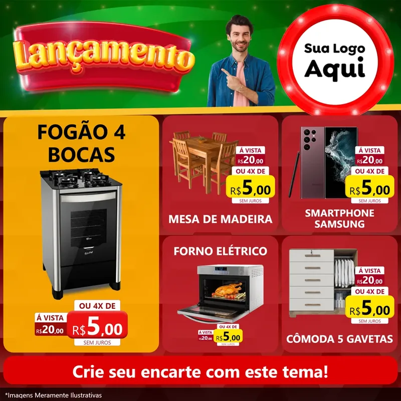 Modelo de Rede Social para Feed Facebook com o tema Lançamento para Móveis e Eletro