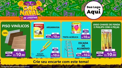 Modelo de TV para TV Horizontal com o tema Carnaval de Ofertas para Material para Construção