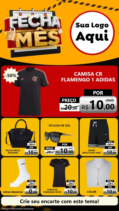 Modelo de Rede Social para Stories com o tema Fecha Mês para Roupas e acessórios
