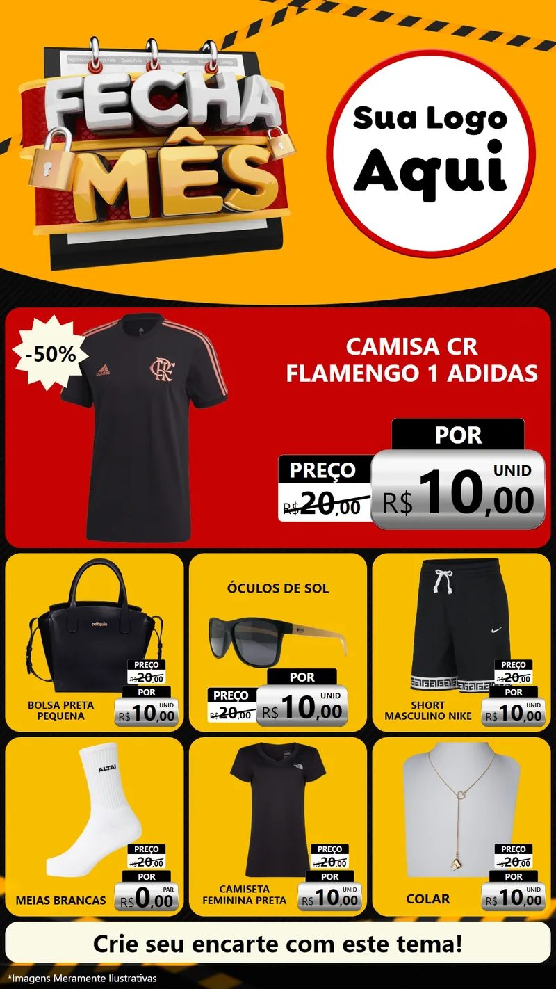 Modelo de Rede Social para Stories com o tema Fecha Mês para Roupas e acessórios