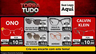Modelo de TV para TV Horizontal com o tema Torra Tudo para Óticas