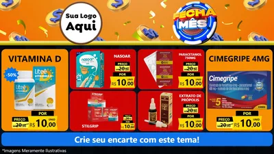 Modelo de TV para TV Horizontal com o tema Fecha Mês para Farmácia